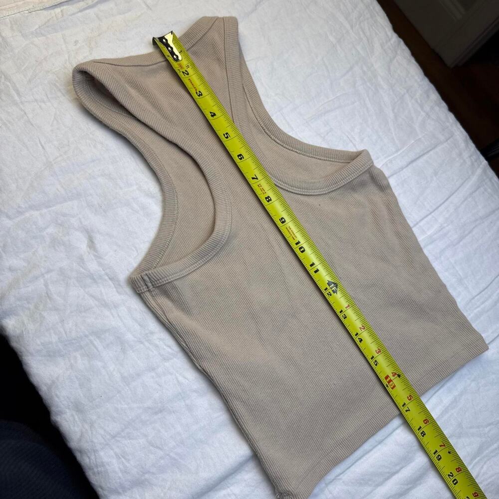Abercrombie high neck ribbed tan tank top slightly cropped “soft rib” - XXS - Picture 8 of 8